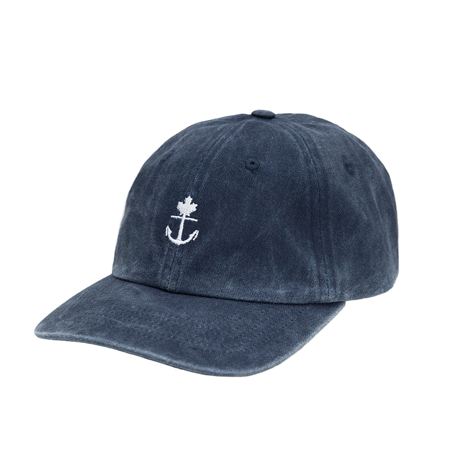 blue pigment vintage navy dad hat pre curved strap-back