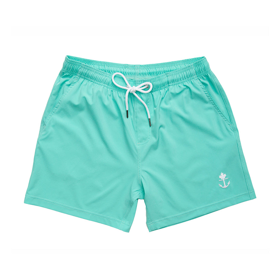 tiffany teal blue summer shorts and bathign suit 5.5 inch inseam designed in canada