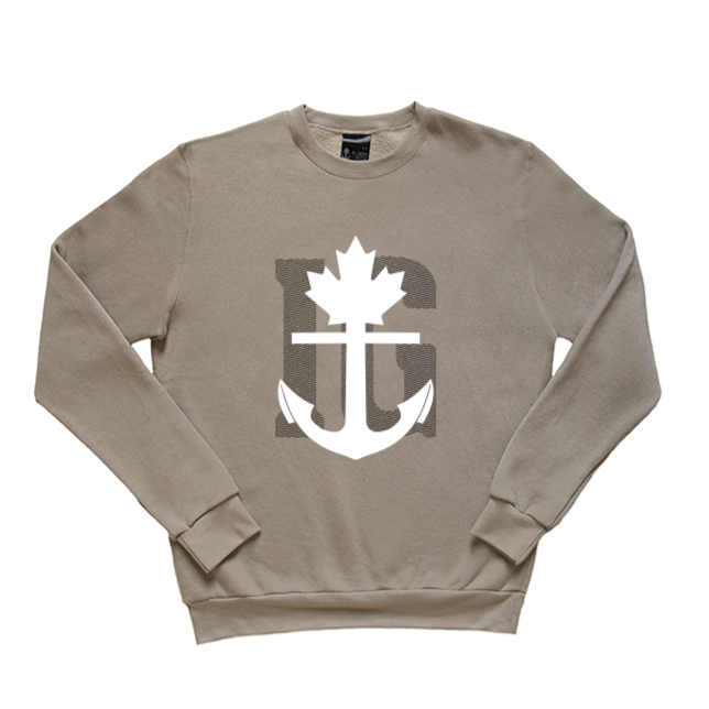 cool anchor design crewneck sweater made in canada