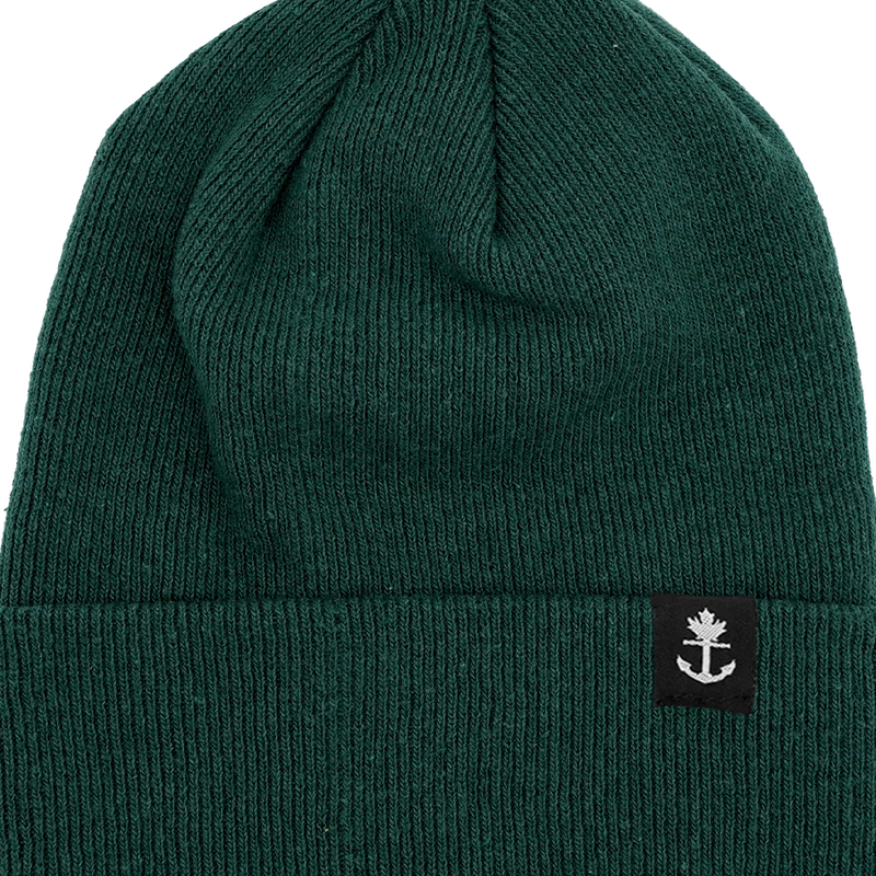 nice green winter toque bean hat anchor logo