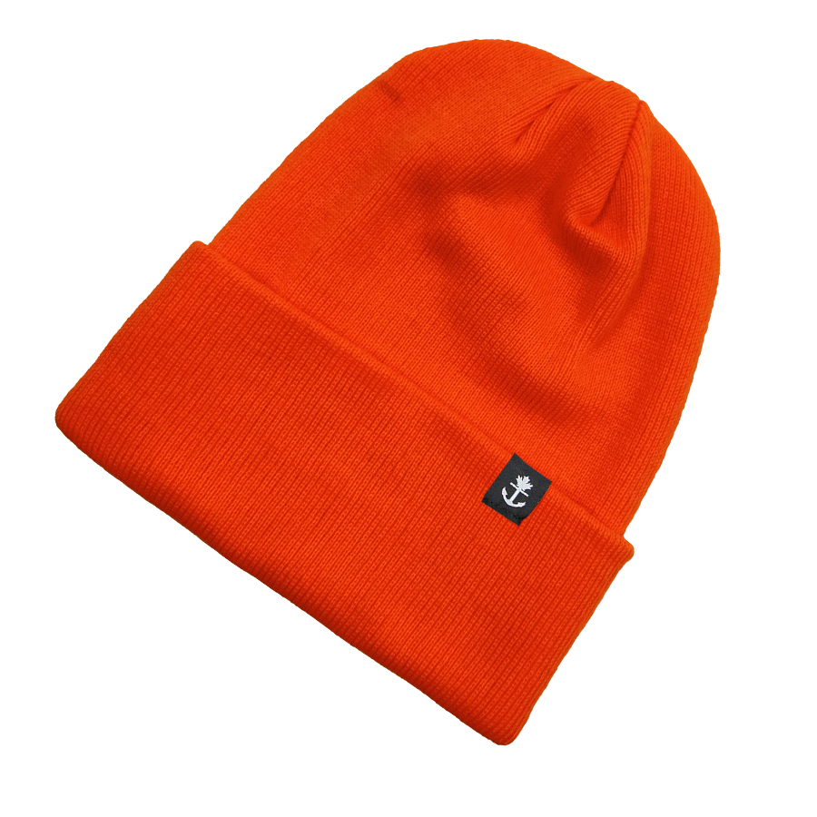 orange toque made in canada anchor leaf logo 