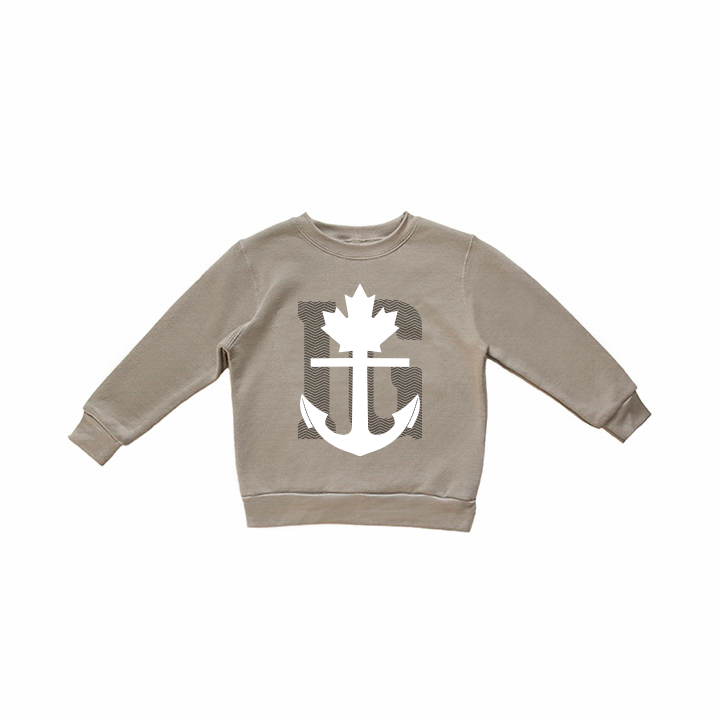 cool anchor design crewneck sweater made in canada kids youth